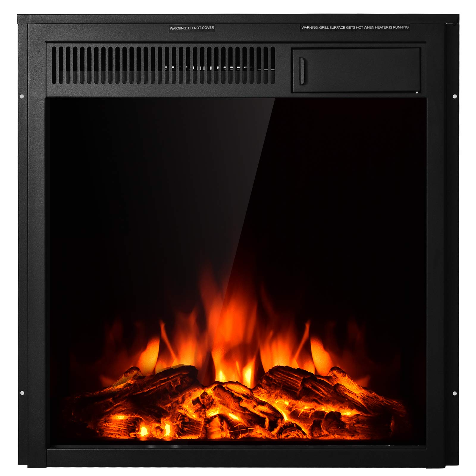 Tangkula Electric Fireplace Insert, Freestanding & Recessed Electric Fireplace Heater with Remote Control